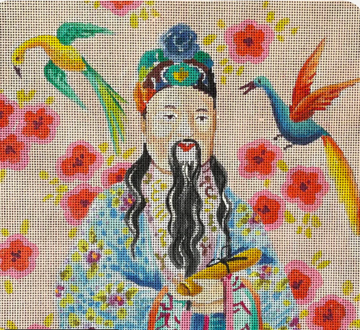 Asian Man with Scroll