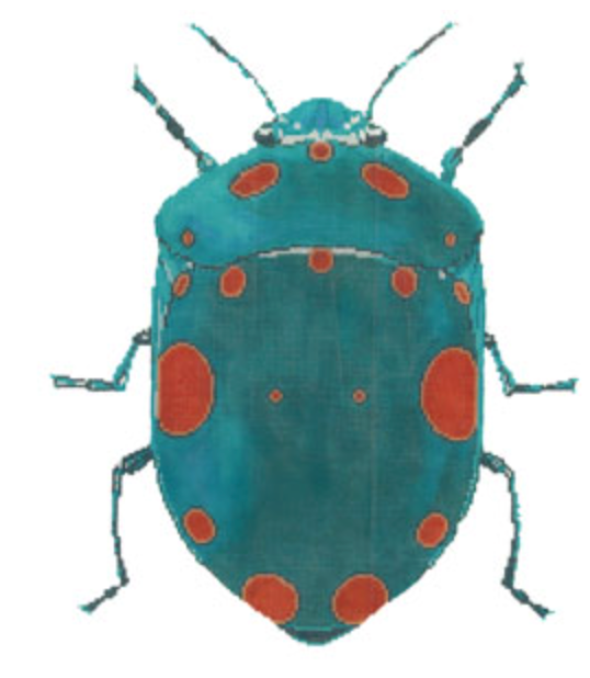 Little Bugs - Teal w/Orange Dots