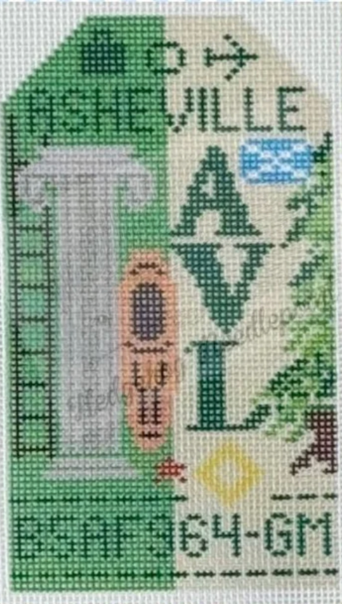 Asheville Retro Travel Tag