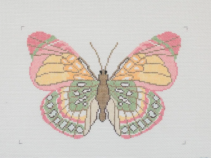 Large Butterfly Pink Green