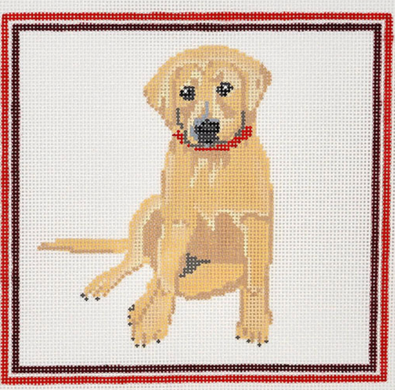 Yellow Lab - red frame