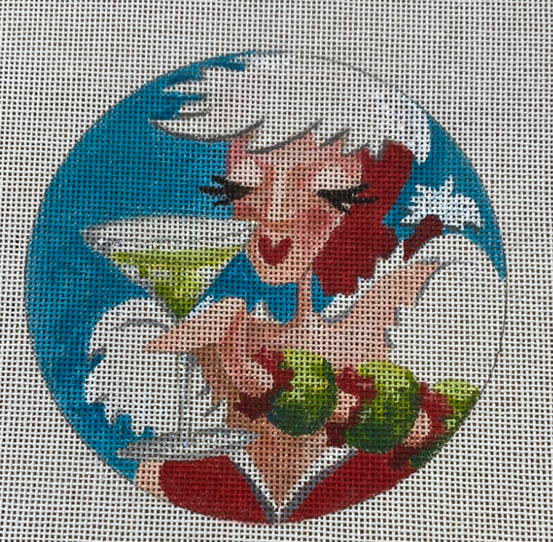 Woman with apple martini
