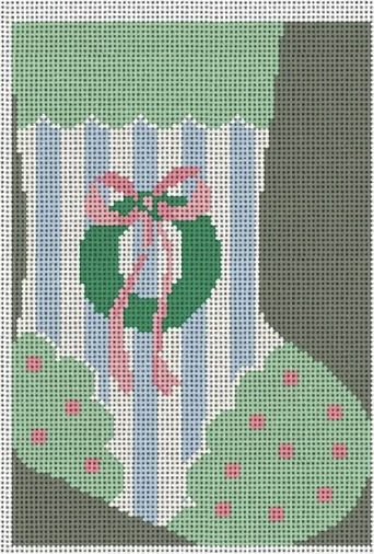 Christmas Wreath Mini Stocking