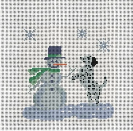 Dalmatian with Snowman