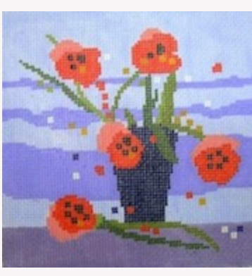 Blue Vase with Flowers