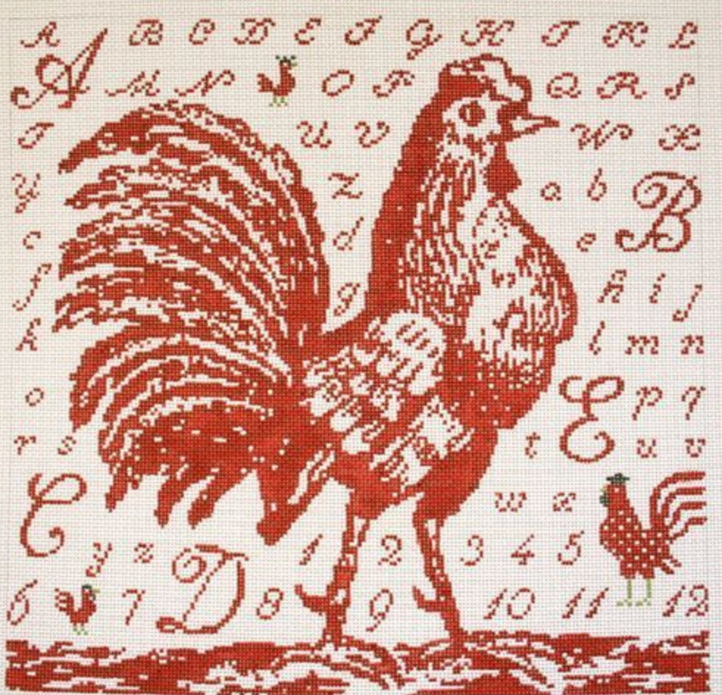 Toile Rooster Red