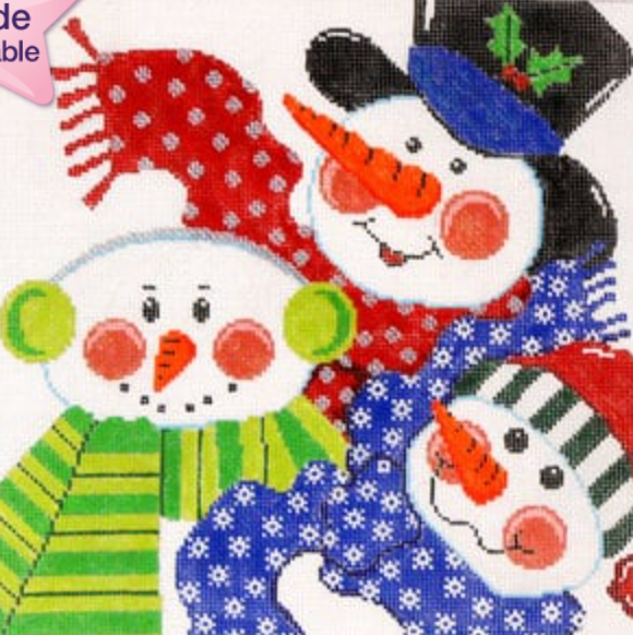 Three snowmen pillow