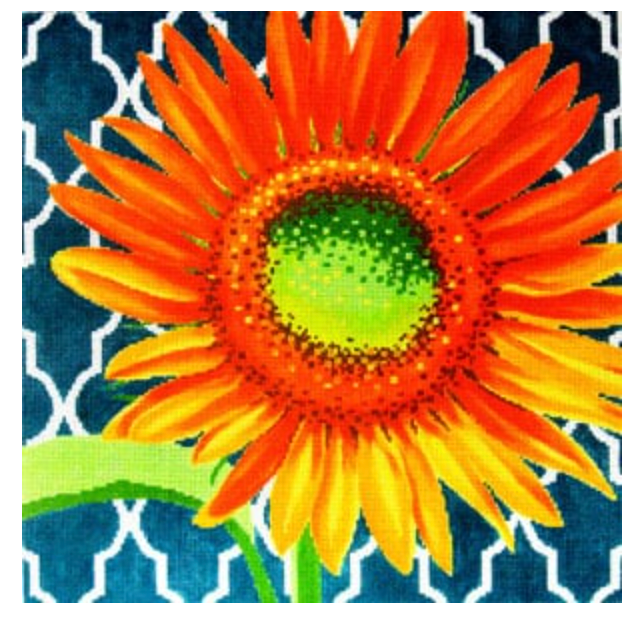 Sunflower on Teal
