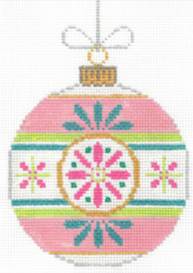 Vintage ornament Round pink/blue