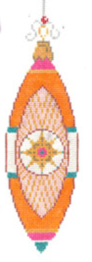 Vintage ornament orange/blue/pink