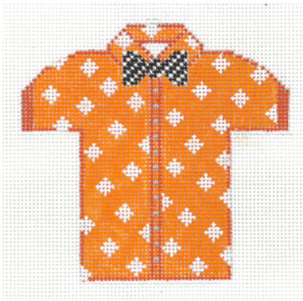Men's Shirt- Orange with Diamonds