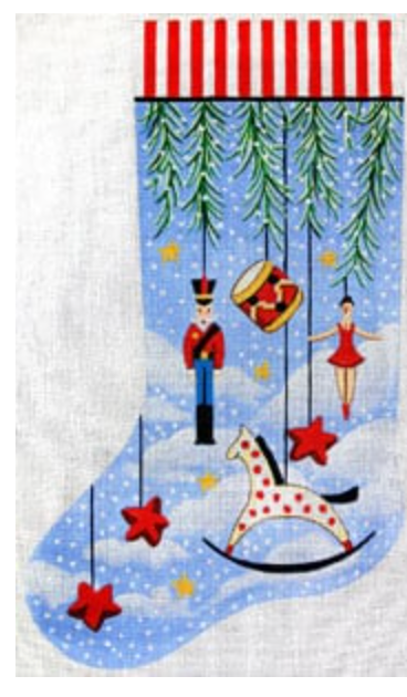 Primitive Ornament Stocking w/Rocking Horse