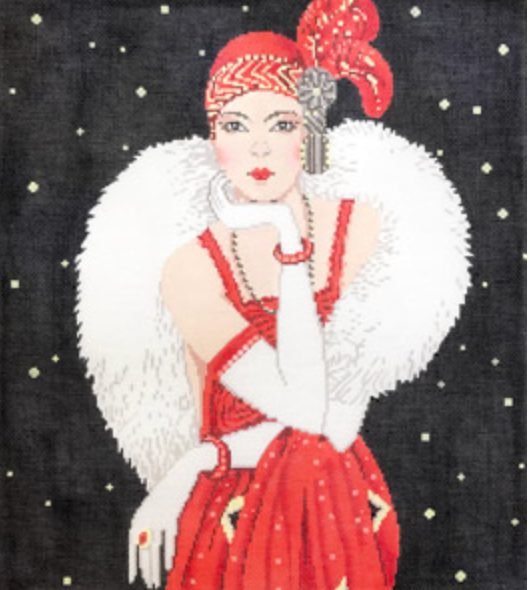 Art Deco Lady in Red