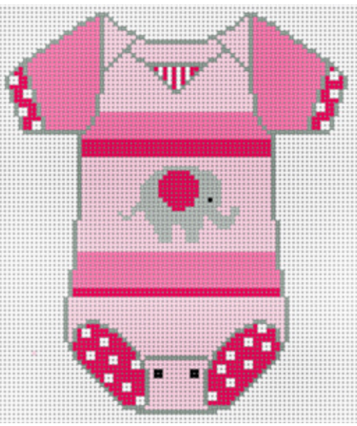 Baby Onsie - Pink w/ elephant