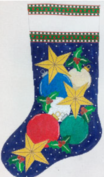 Christmas Ornaments and Stars Stocking