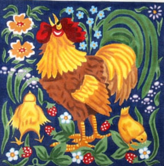 Red Rooster w/chicks