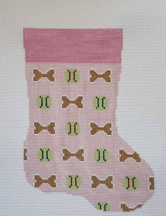Pink Bones & Tennis Balls Dog Mini Stocking