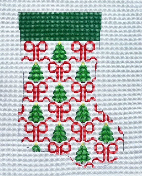 Red Bows & Trees Mini Stocking