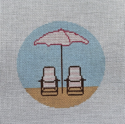 Pink Striped Beach Chairs
