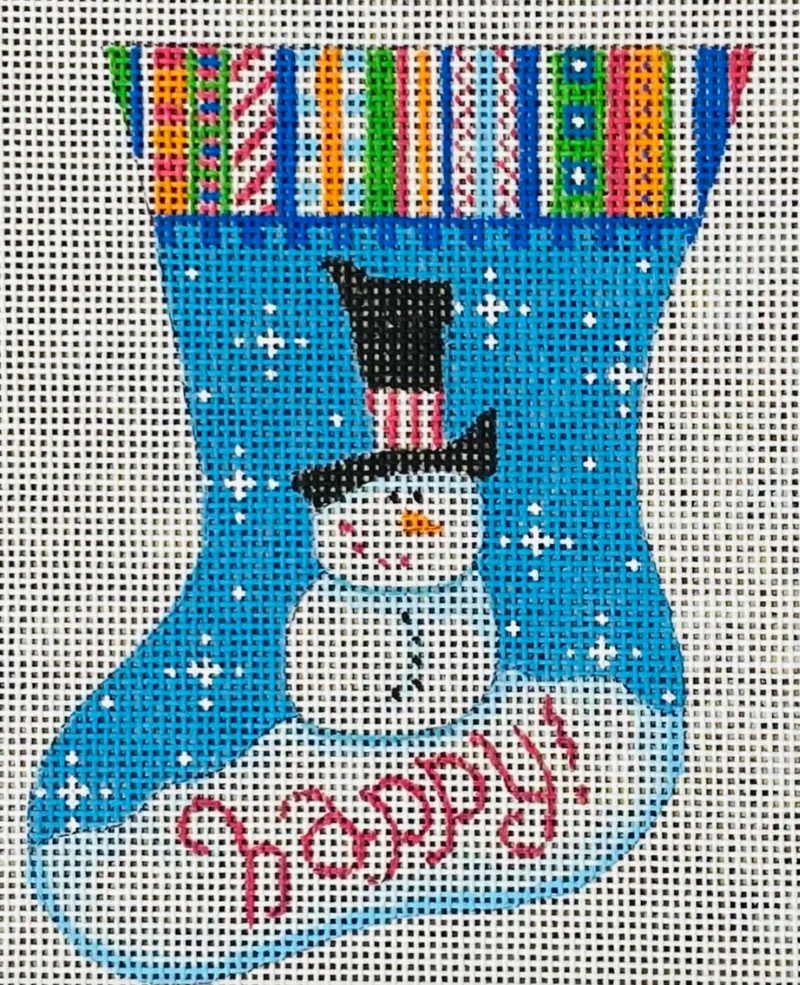 Happy Snowman Mini Stocking