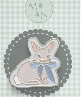 Blue Bow Bunny Needle Minder