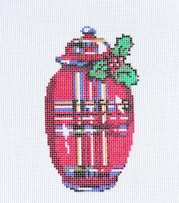Red plaid Ginger Jar