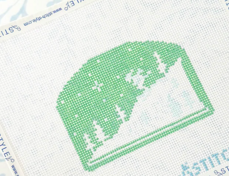 Skiers Silhouette - Mint Green