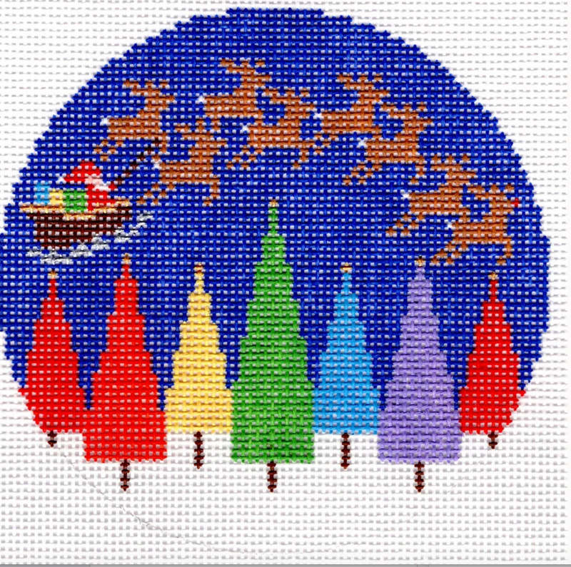 Rainbow Tree Round