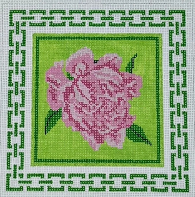 Pink Peony with Green Background
