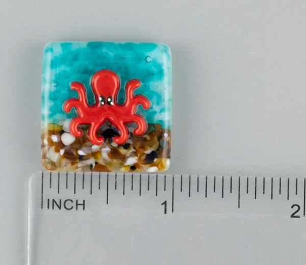 Octopus Fused Glass Needle Minder