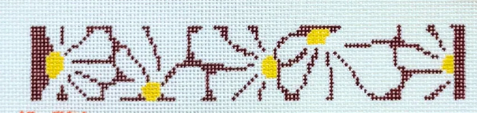 Groovy Flowers - Maroon Keychain