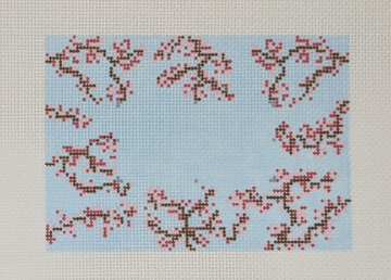 Cherry Blossoms on Blue (alphabet chart included)