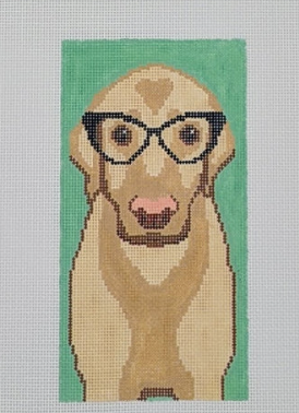 Yellow Lab w. Glasses Eyeglass Case