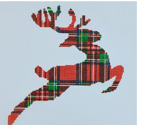 Plaid Reindeer on 13 mesh