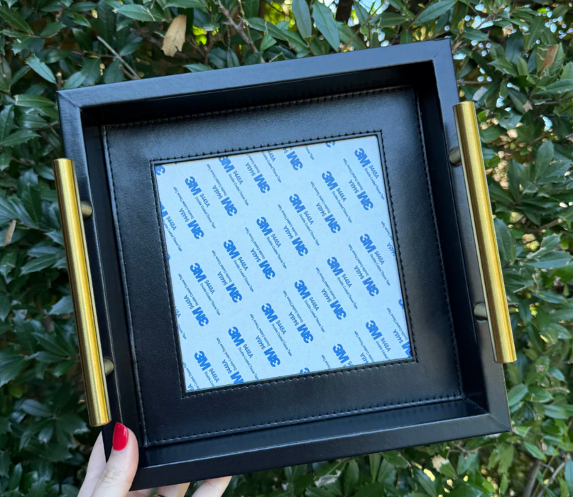 Square Self-Finishing Leather Tray