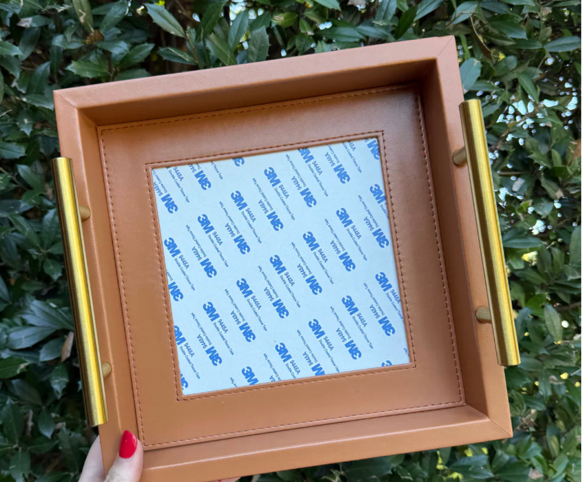 Square Self-Finishing Leather Tray