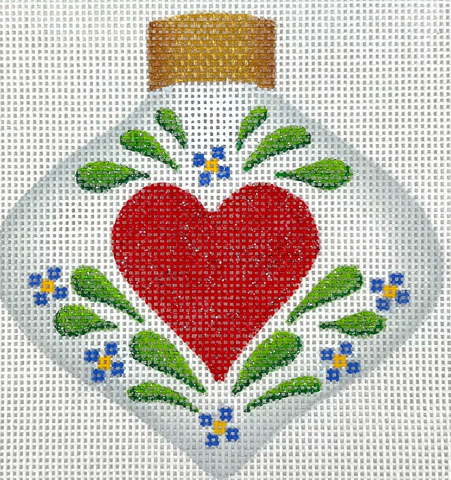 Christmas Ornament – Alpine Bauble w/ Heart & Forget-Me-Nots
