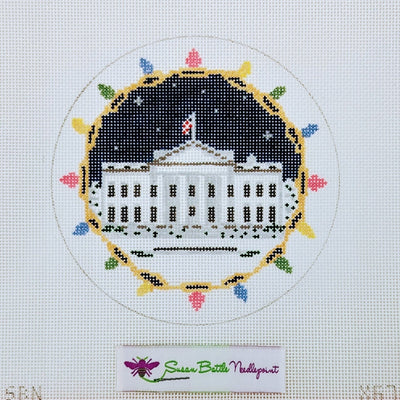 White House with Night Sky and Lights